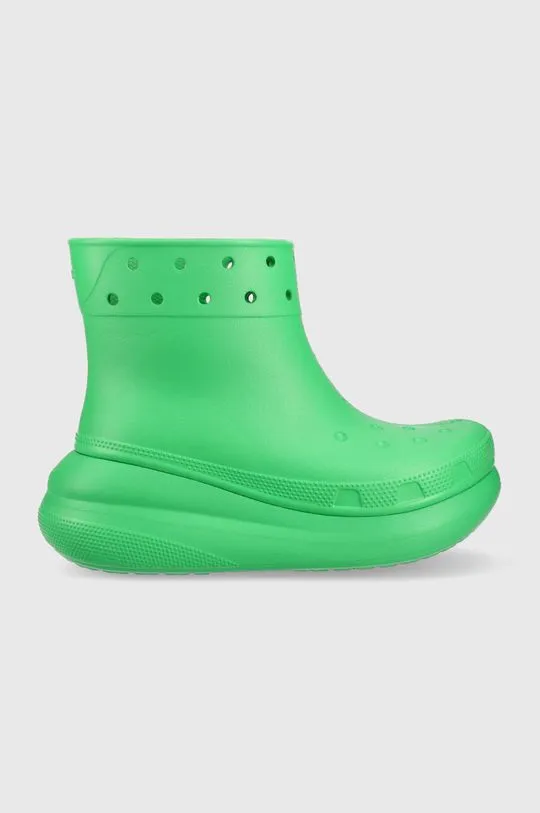 Crocs wellingtons Classic Crush Rain Boot women's green color 207946