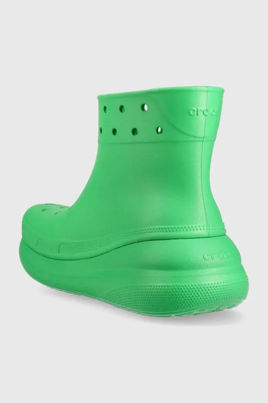 Crocs wellingtons Classic Crush Rain Boot women's green color 207946