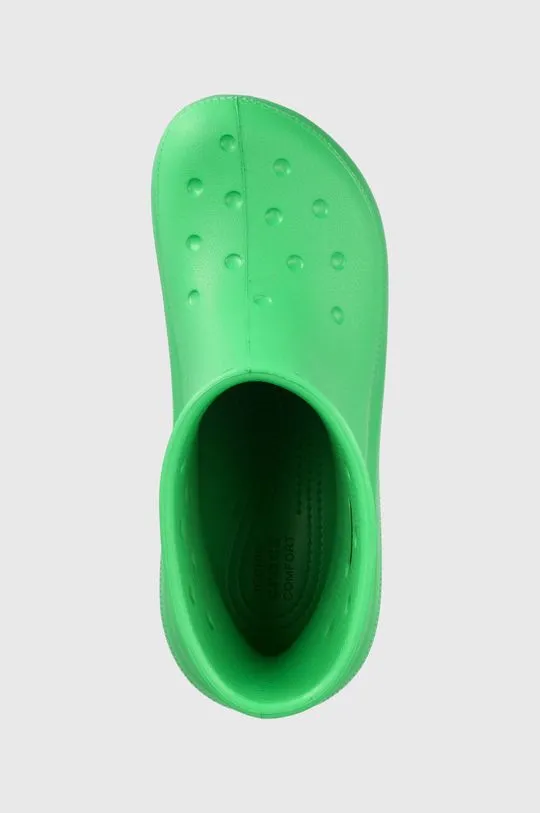 Crocs wellingtons Classic Crush Rain Boot women's green color 207946