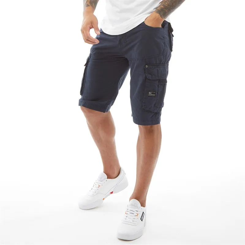 Crosshatch Mens Chaseforth Combat Shorts Navy