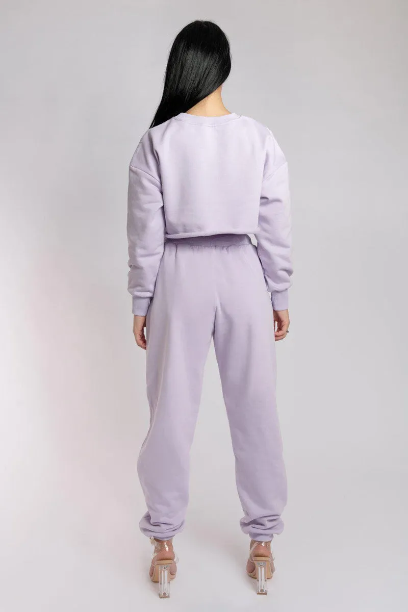 CXIX Oversized Cropped Jumper - Lilac