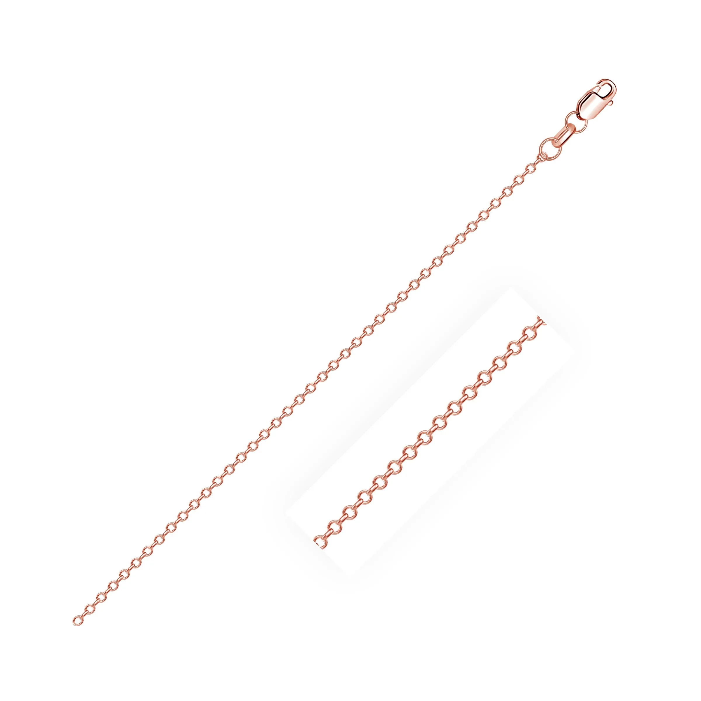 Diamond Cut Cable Link Chain in 14k Rose Gold (0.8 mm)-rx56488-18