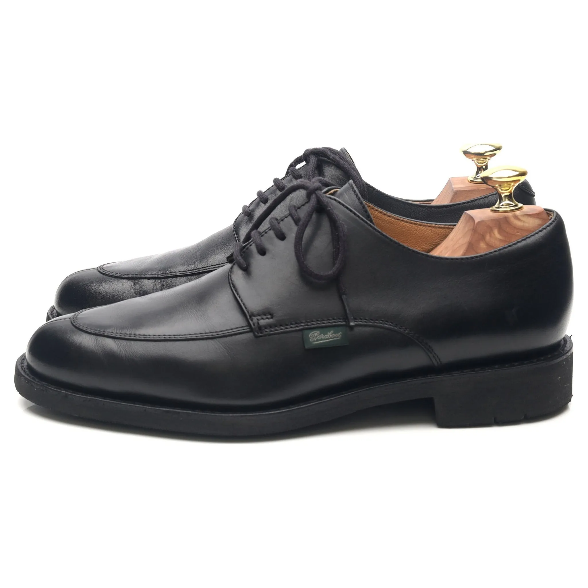 'Dorint' Black Leather Split Toe Derby UK 6