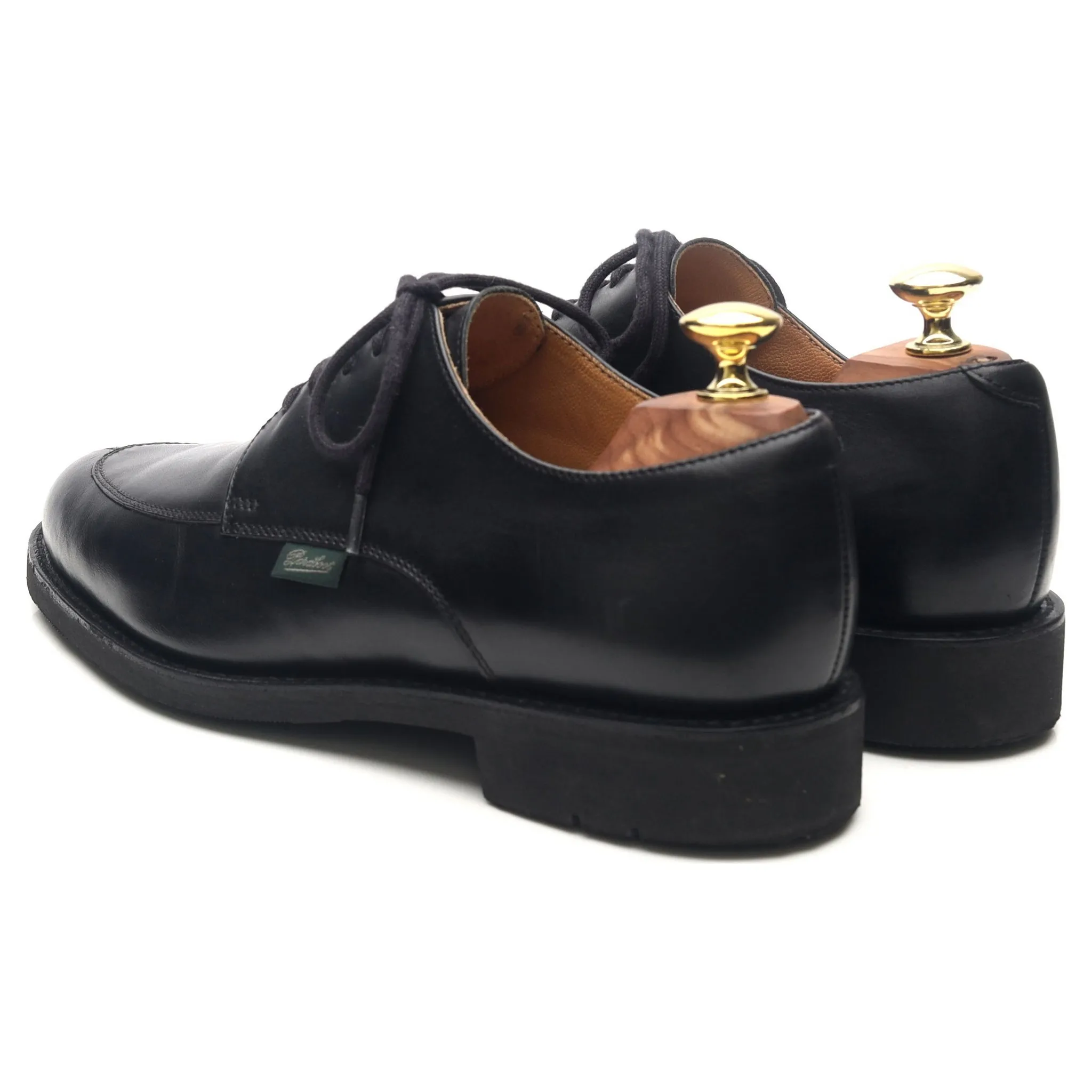 'Dorint' Black Leather Split Toe Derby UK 6