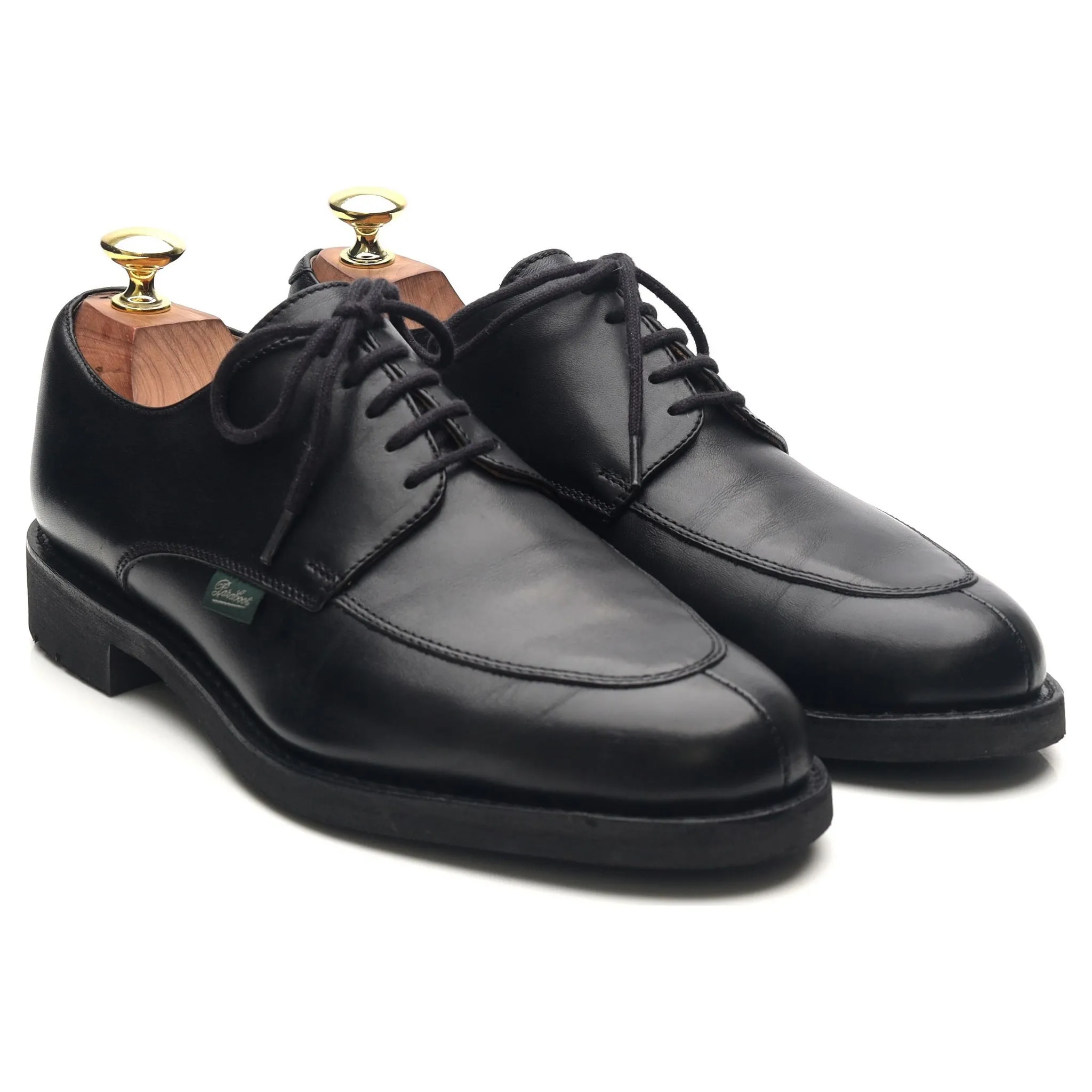 'Dorint' Black Leather Split Toe Derby UK 6