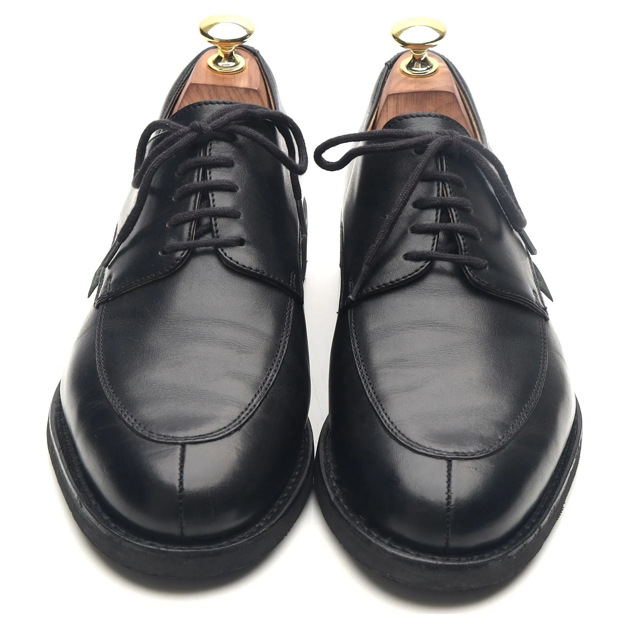 'Dorint' Black Leather Split Toe Derby UK 6