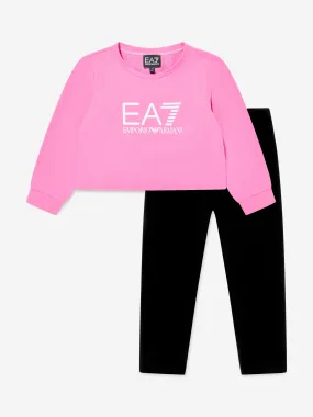 EA7 Emporio Armani Girls Logo Leggings Set in Pink