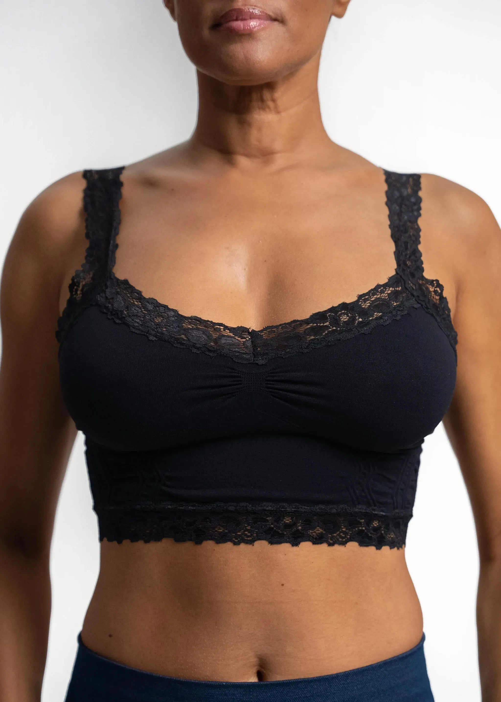 Elietian One Size Lace Trim Bralette