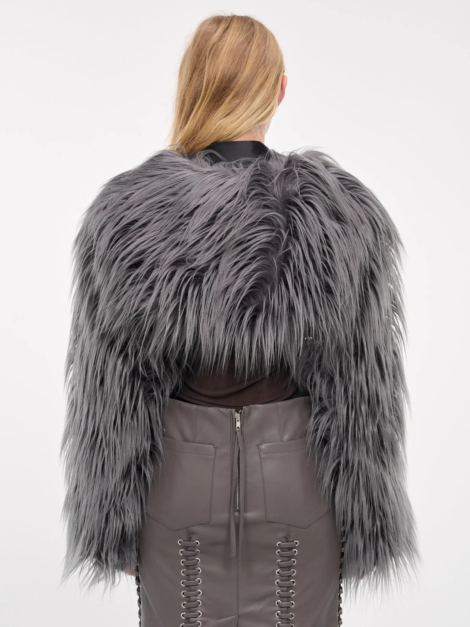 Faux Fur Bolero (BO01FG-FOSSIL-GRAY)