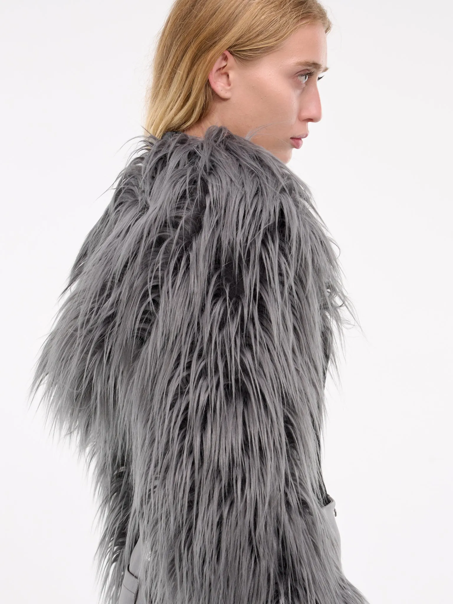 Faux Fur Bolero (BO01FG-FOSSIL-GRAY)