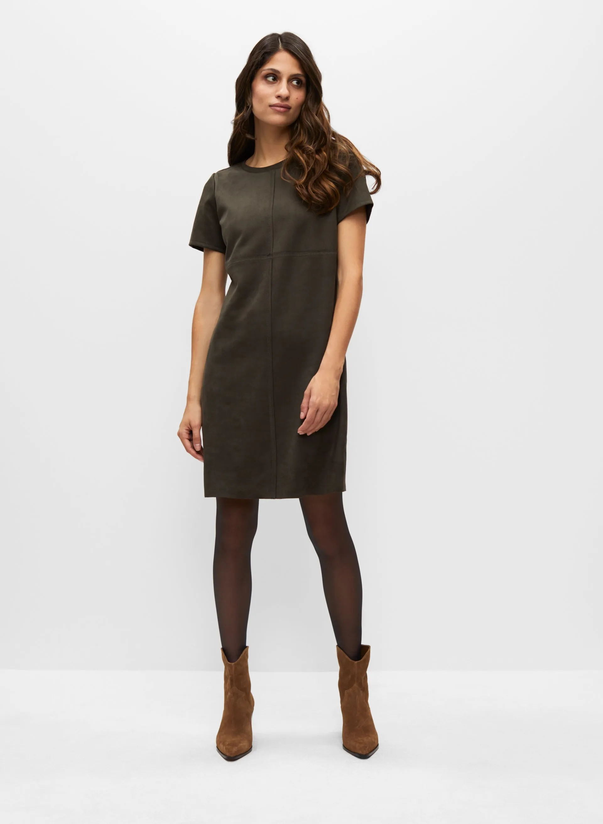 Faux Suede Dress