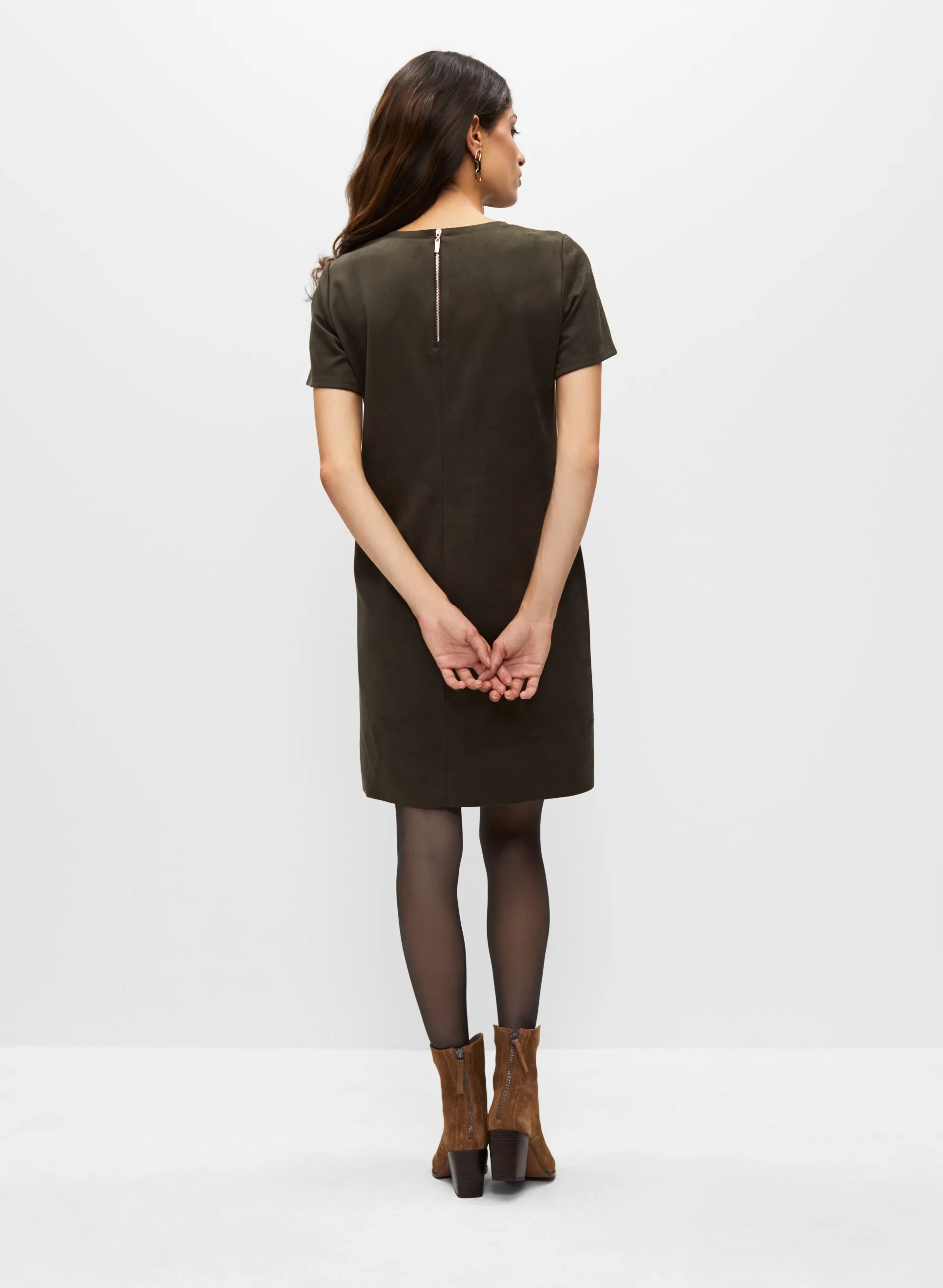 Faux Suede Dress