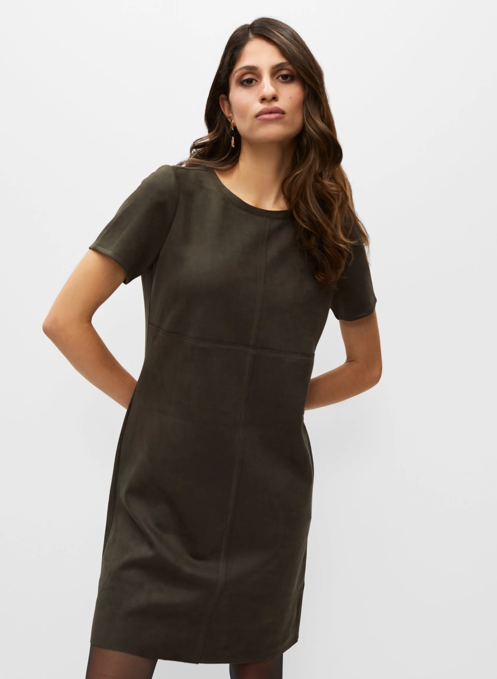 Faux Suede Dress