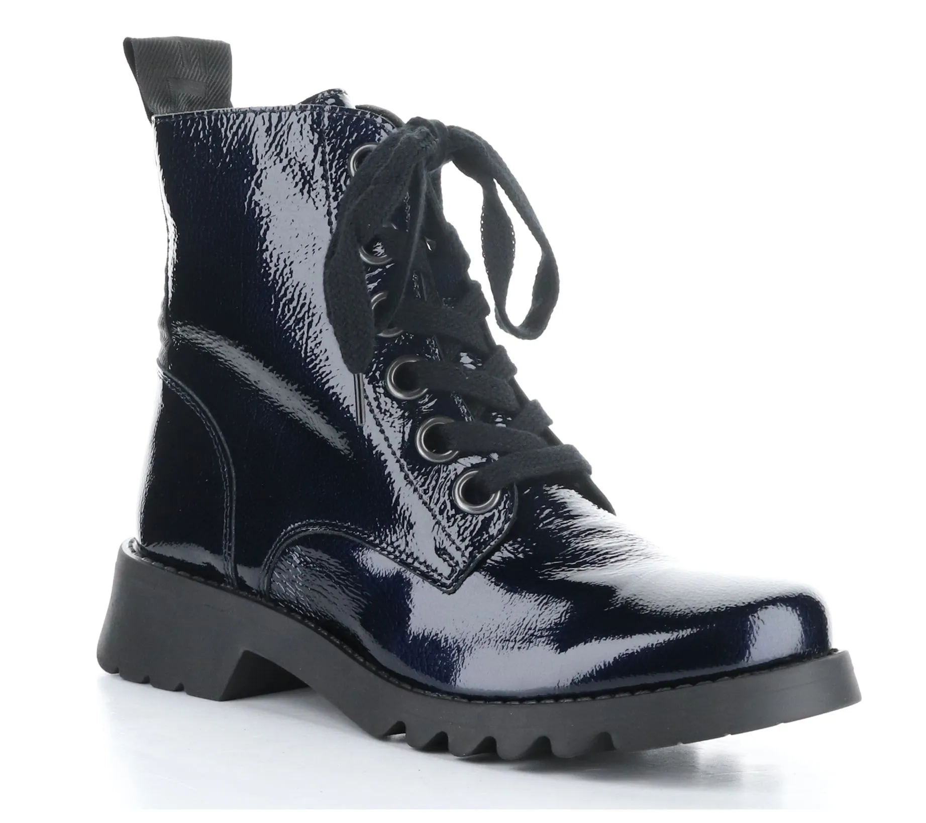 Fly London Patent Leather Combat Boot- Ragi