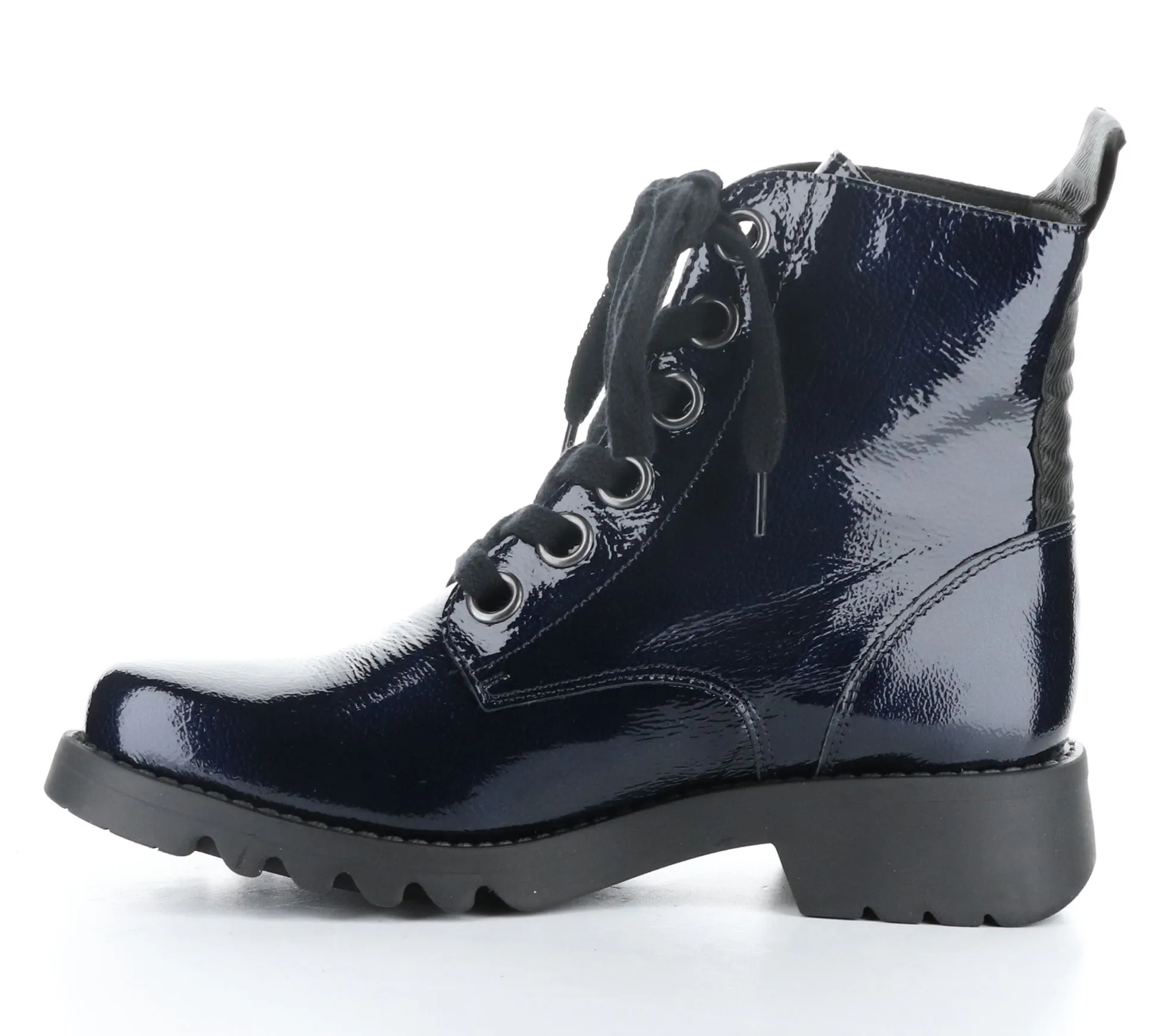 Fly London Patent Leather Combat Boot- Ragi