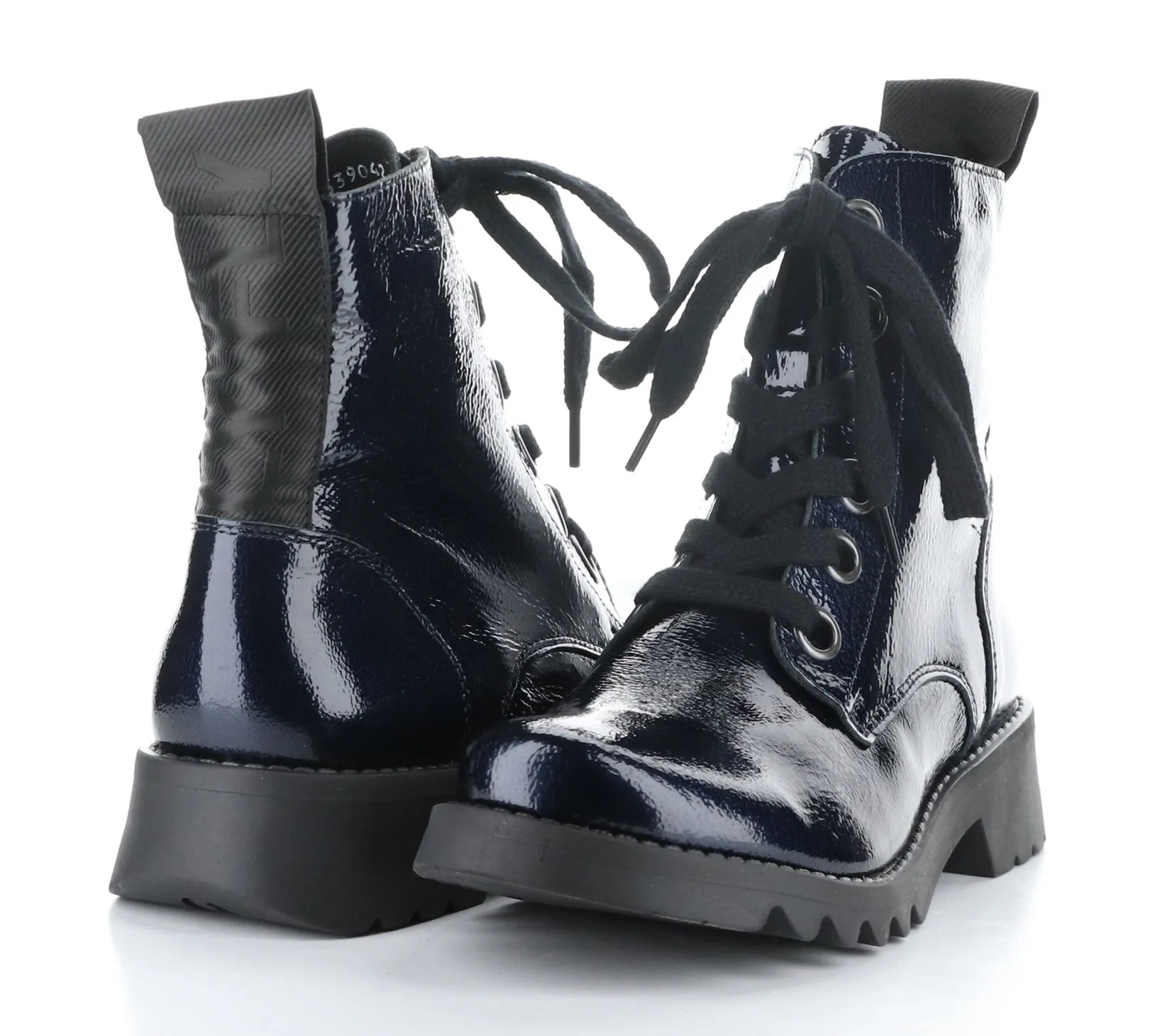 Fly London Patent Leather Combat Boot- Ragi