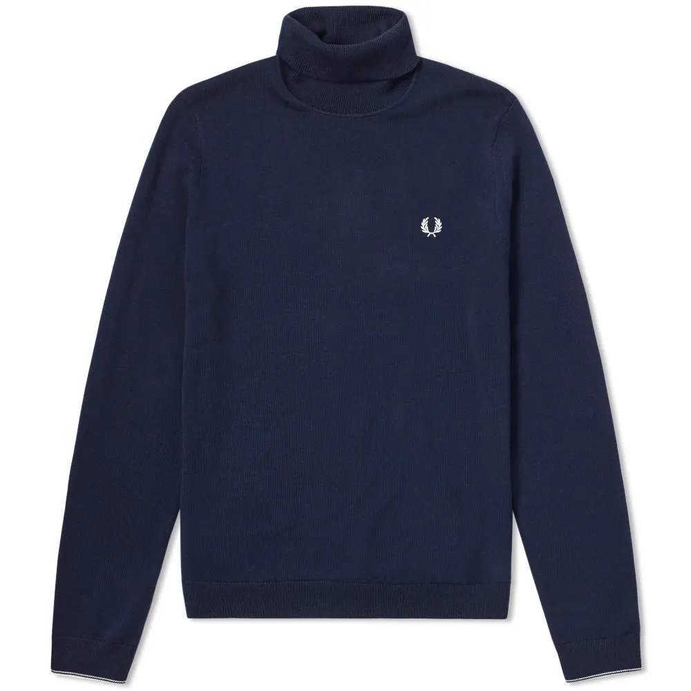 Fred Perry Classic Merino Roll Neck KnitDark Carbon