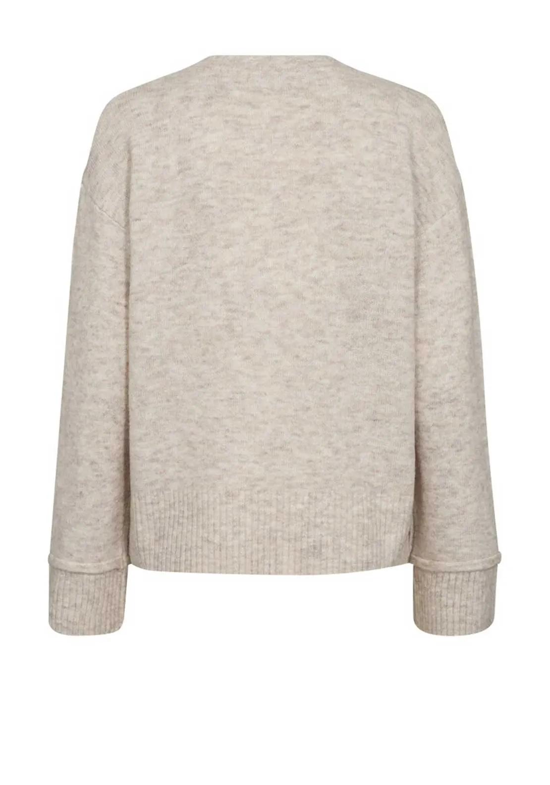 Freequent Mulle Button Side Jumper, Beige