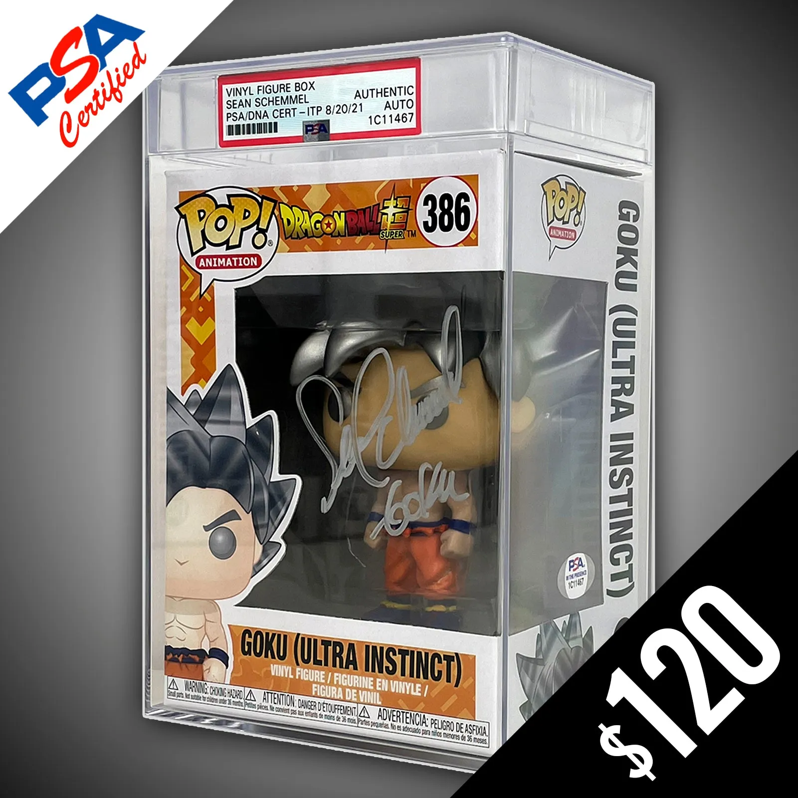 Funko Pop! DBS: Ultra Instinct Goku - SIGNED by Sean Schemmel (PSA Certified)