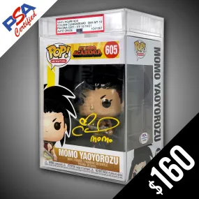 Funko Pop! MHA: Momo #605 - SIGNED by Colleen Clinkenbeard (ENCASED - PSA Certified - Gem Mint 10 Auto)