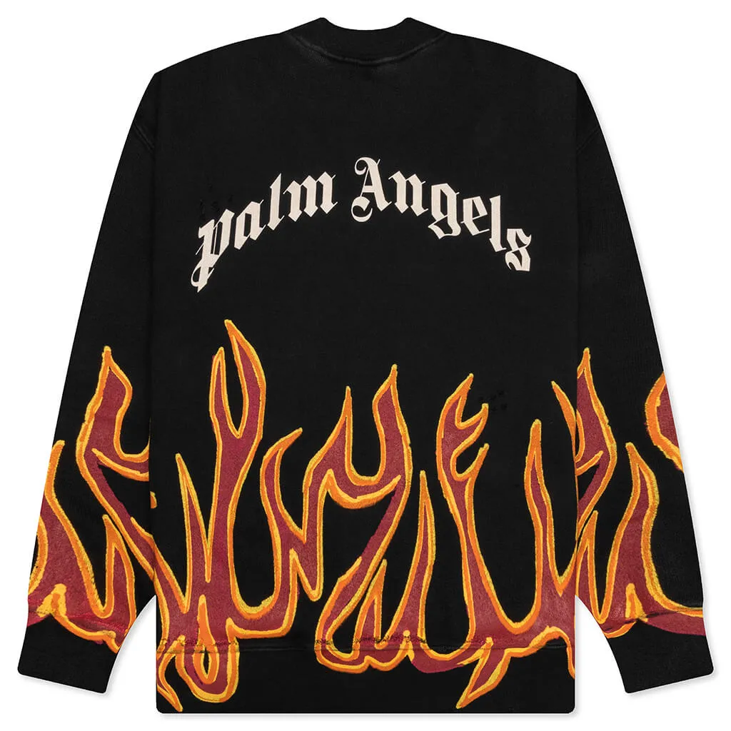 GD Graffiti Flames Crewneck - Black/Red