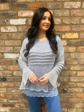 Grey Loose Knit Jumper JoJo