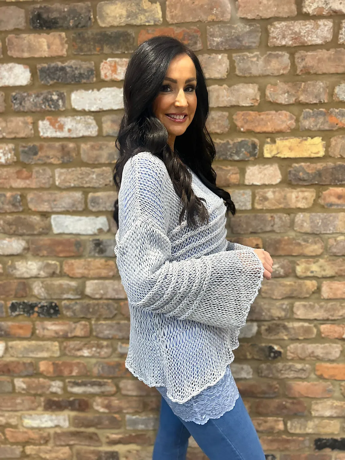 Grey Loose Knit Jumper JoJo