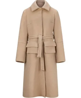 Gunda Hafner Ltd Women's Neutrals Buff Overcoat With Tacking Stitch