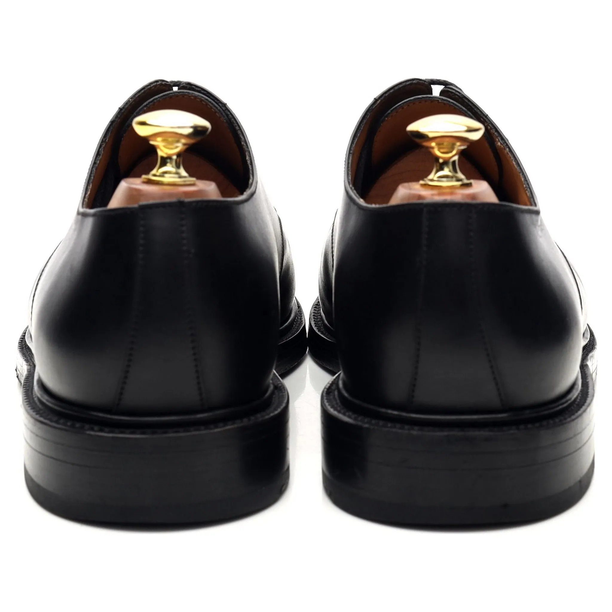 'Half-Hunt' Black Leather Split Toe Derby 8 E UK 8.5