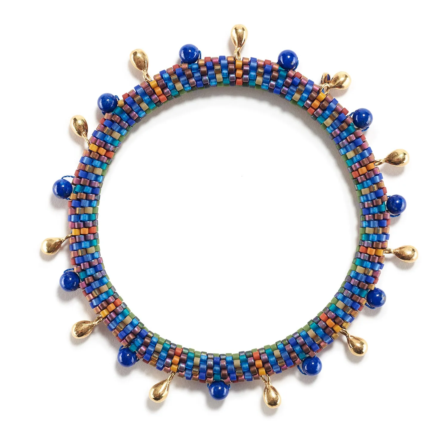 Holiday Side by Side Bracelet with Lapis & Gold