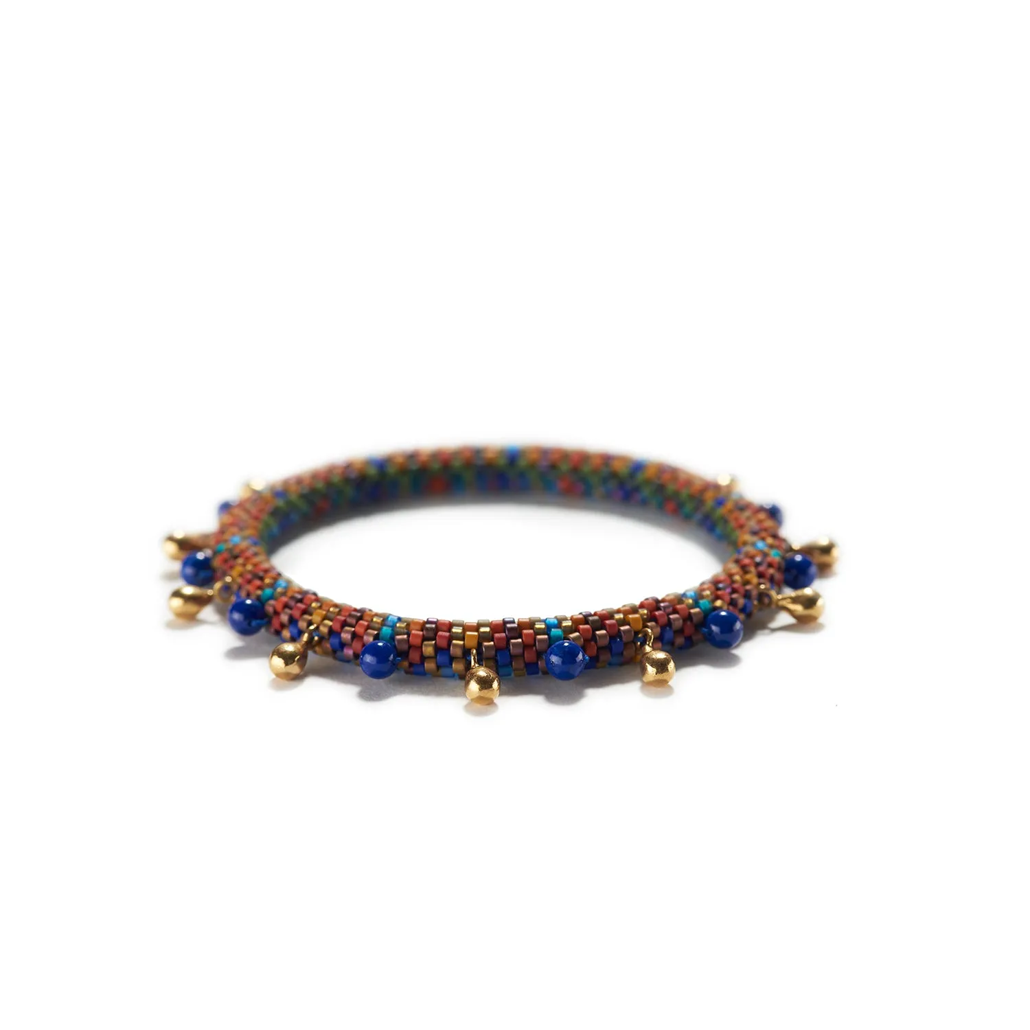 Holiday Side by Side Bracelet with Lapis & Gold