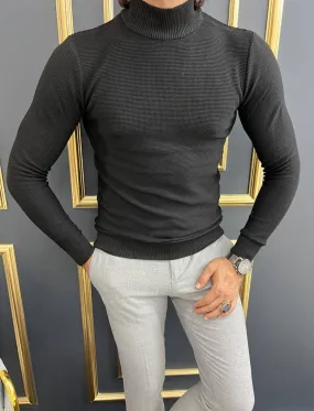 HolloMen Black Mock Turtleneck