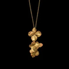 Hydrangea Triple Petal 16 Inch Adjustable Pendant Necklace by Michael Michaud