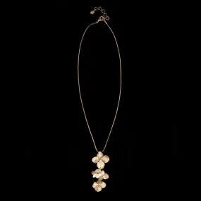 Hydrangea Triple Petal 16 Inch Adjustable Pendant Necklace by Michael Michaud