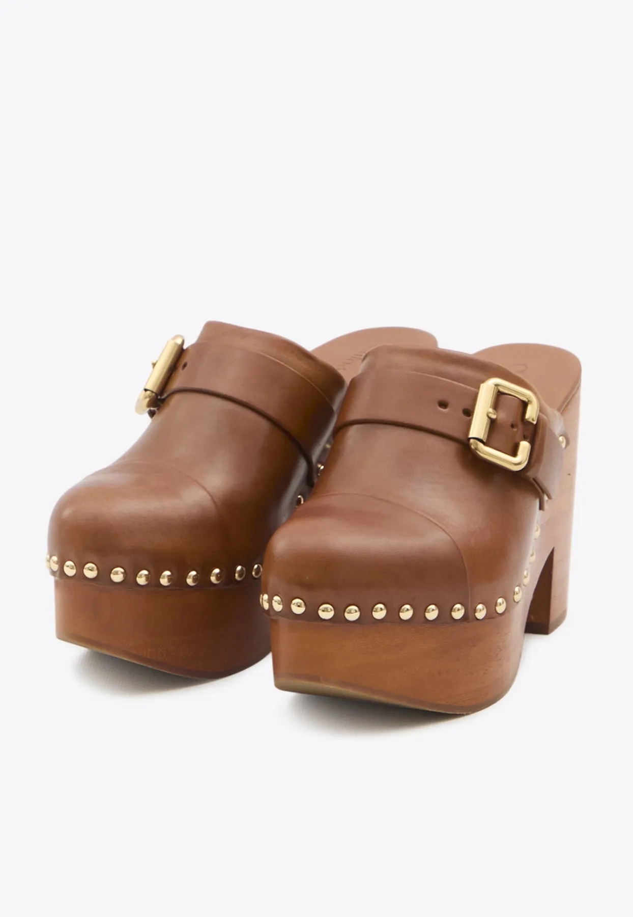 Jeanette 110 Leather Platform Clogs