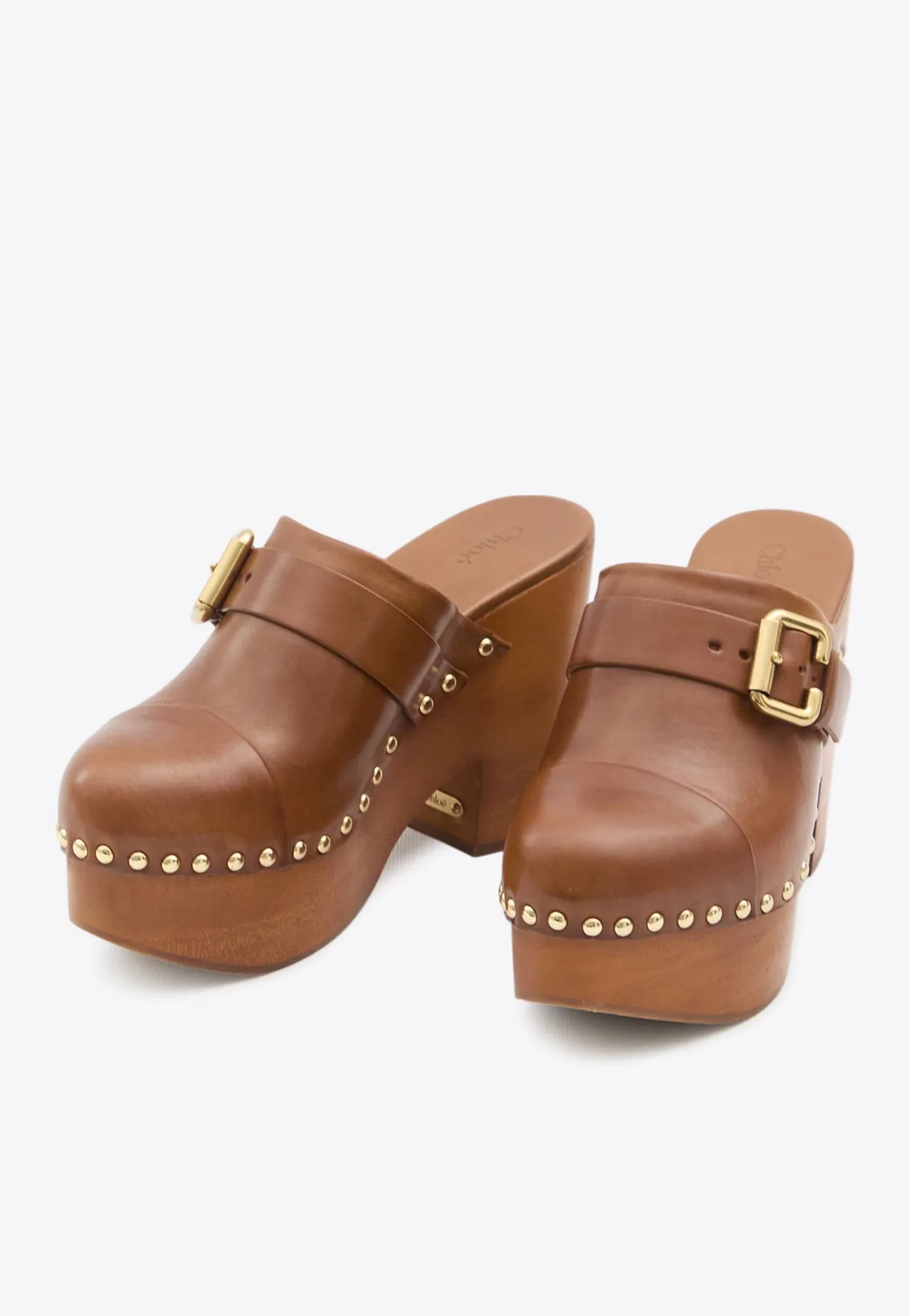 Jeanette 110 Leather Platform Clogs