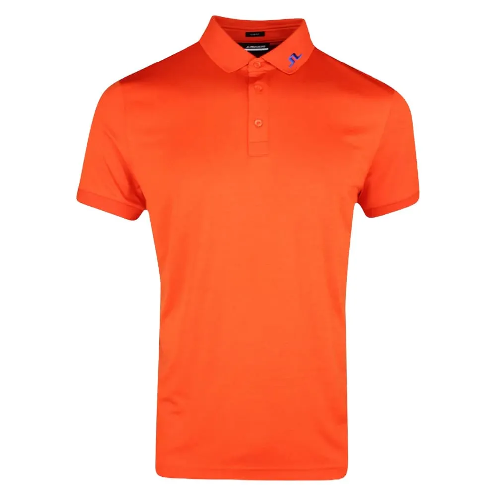 J.Lindeberg Tour Tech Slim Fit Golf Polo Tangerine Tango - SS24