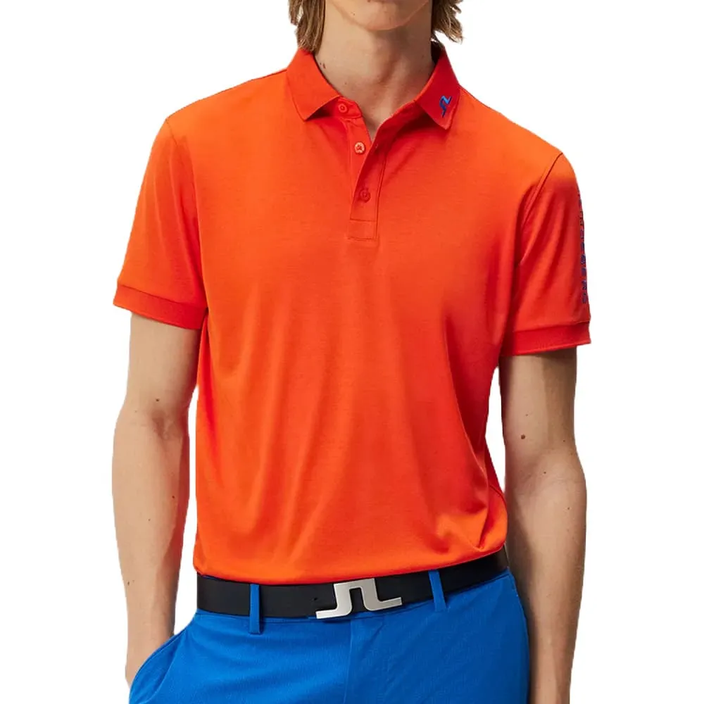 J.Lindeberg Tour Tech Slim Fit Golf Polo Tangerine Tango - SS24