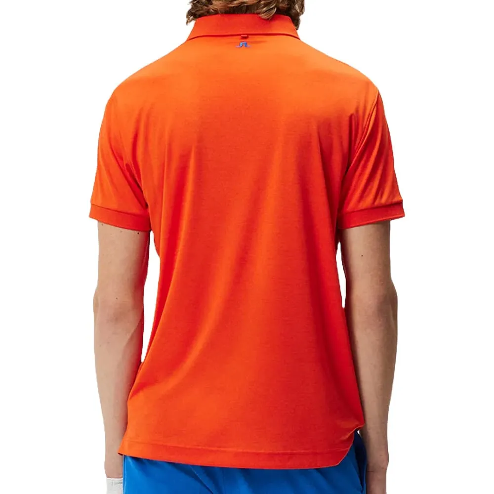 J.Lindeberg Tour Tech Slim Fit Golf Polo Tangerine Tango - SS24