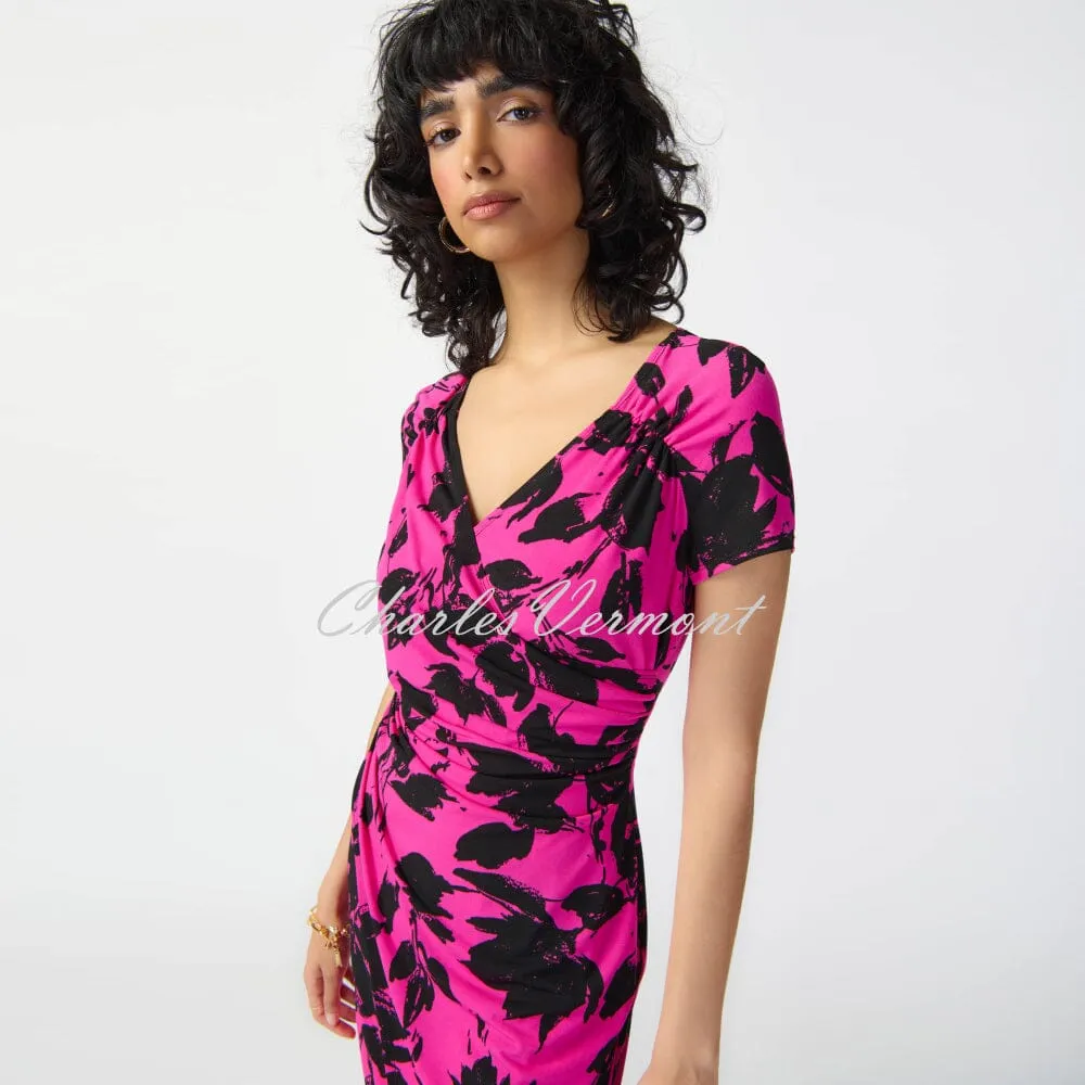 Joseph Ribkoff Floral Print Mock Wrap Dress - Style 241118