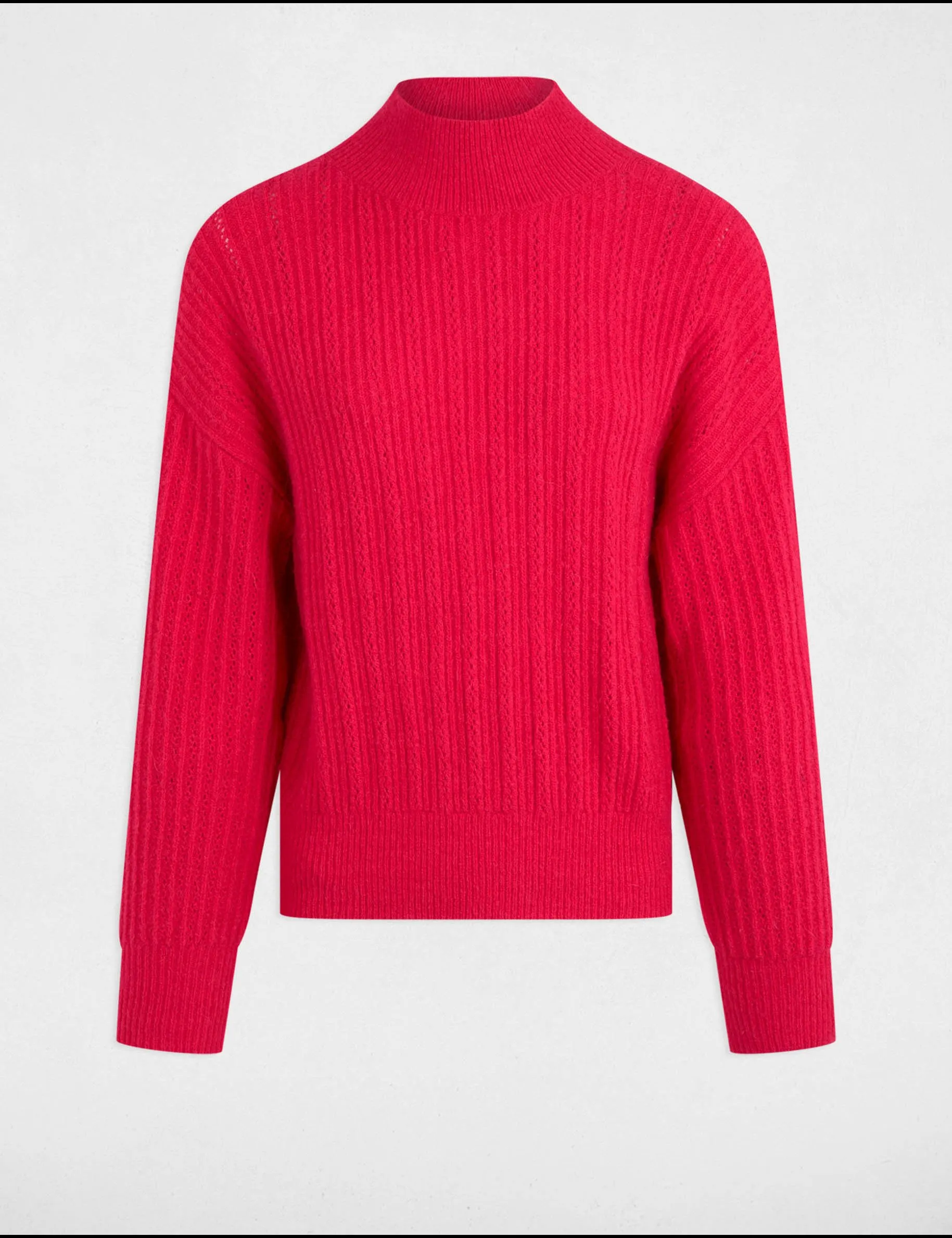 Jumper high collar raspberry pink women