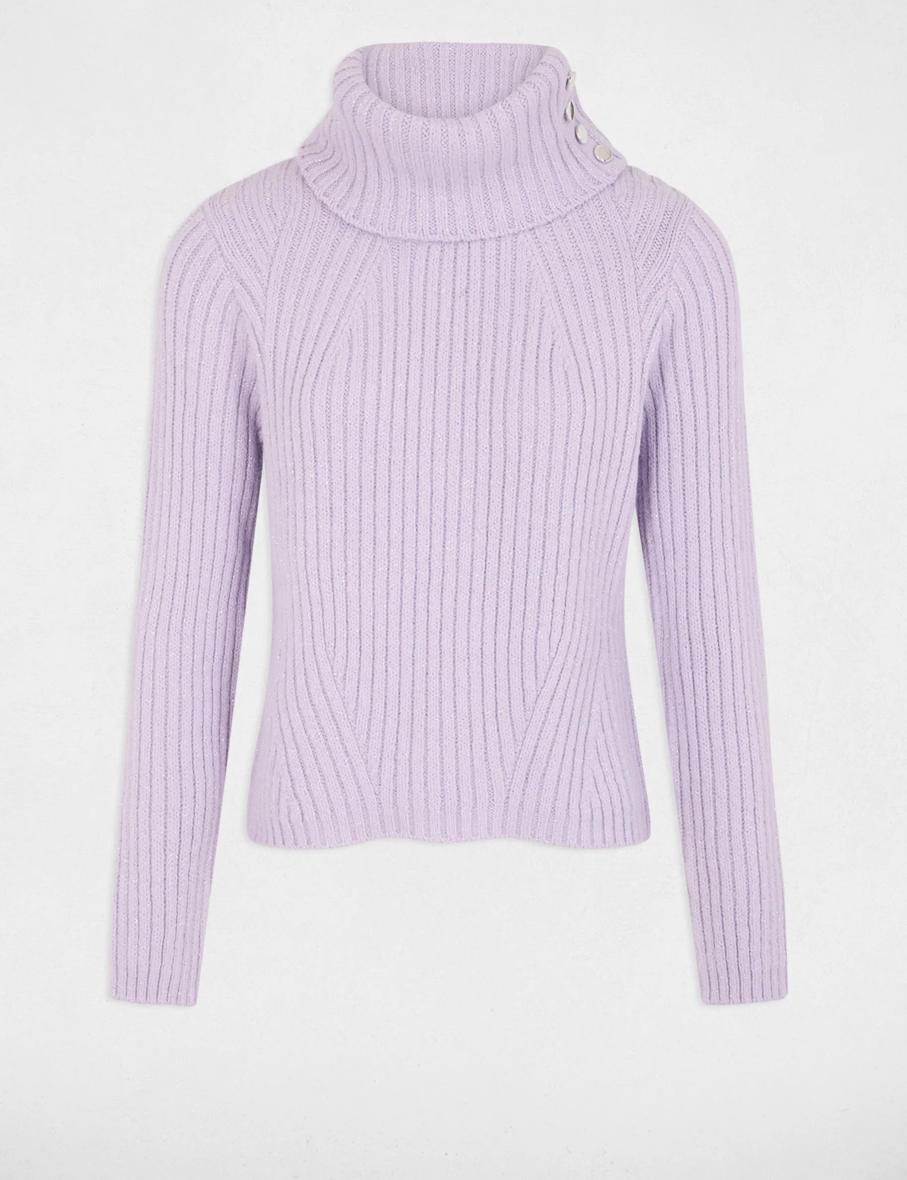 Jumper turtleneck with buttons parma purple women