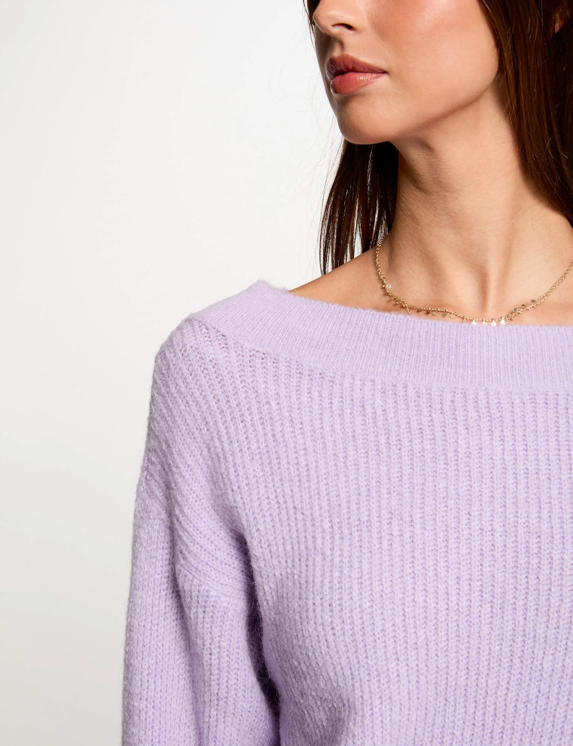 Jumper with round neck parma purple women