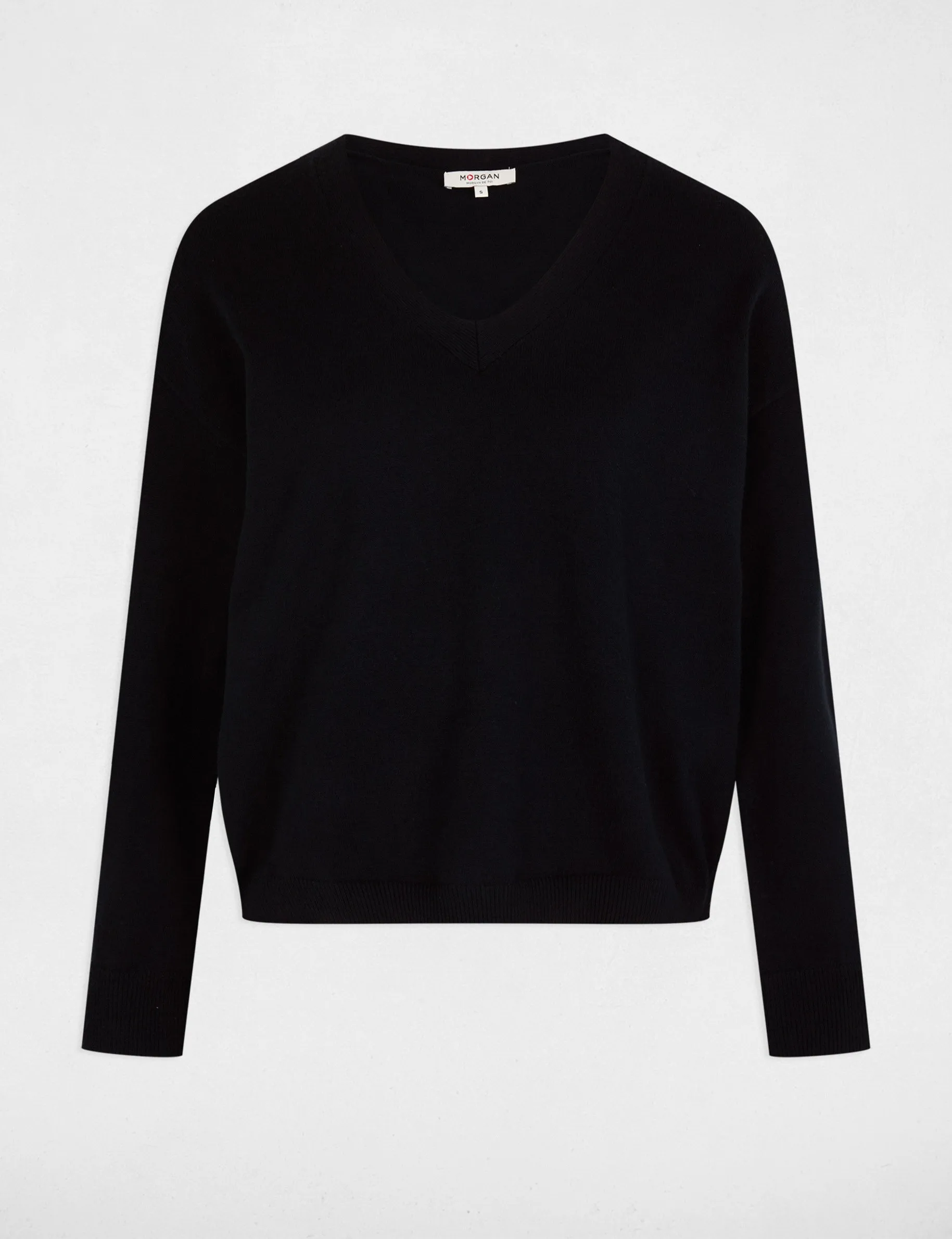 Jumper with V-neck navy blue women