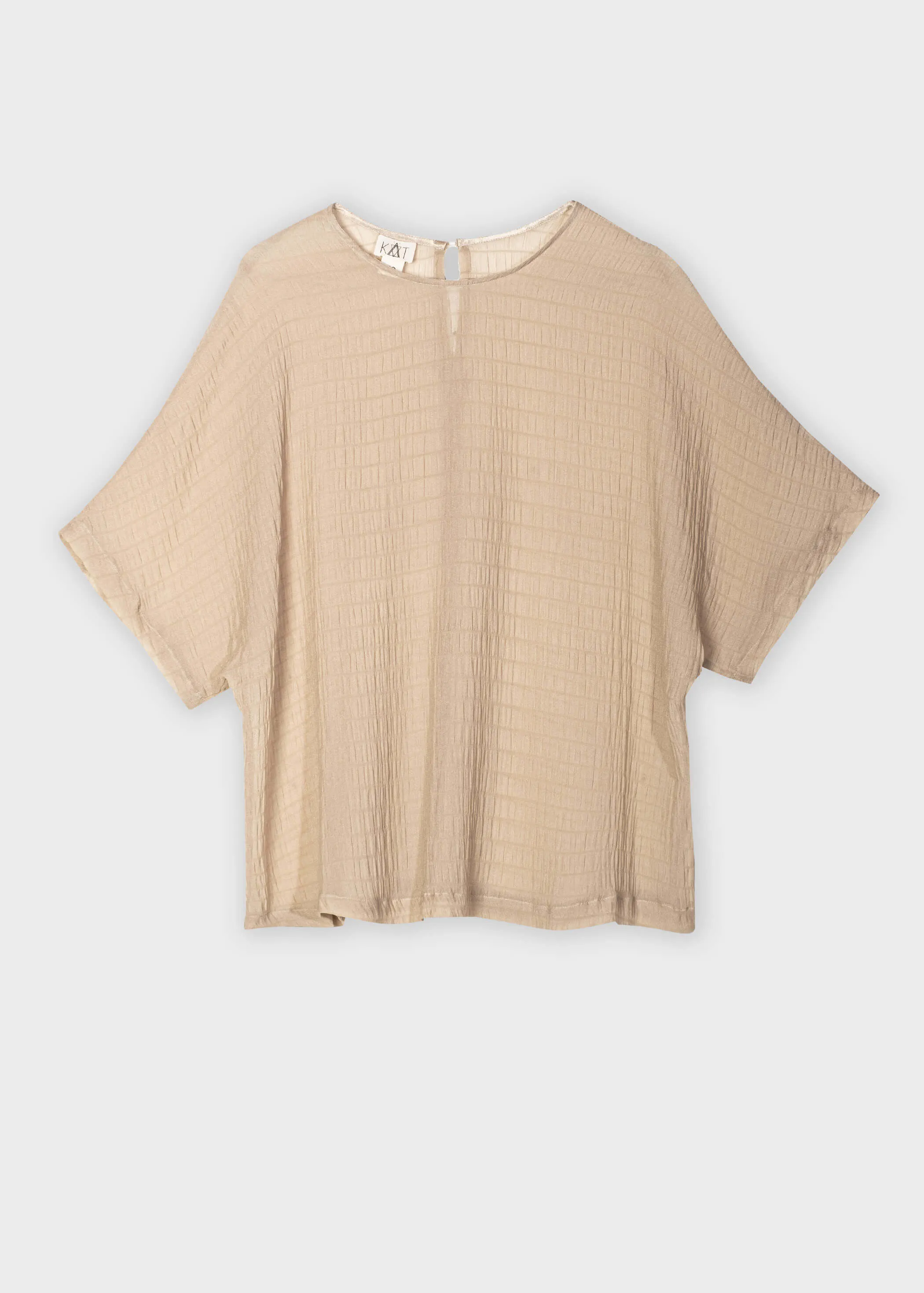 KITT Sheer Silk Raglan Blouse - Nude