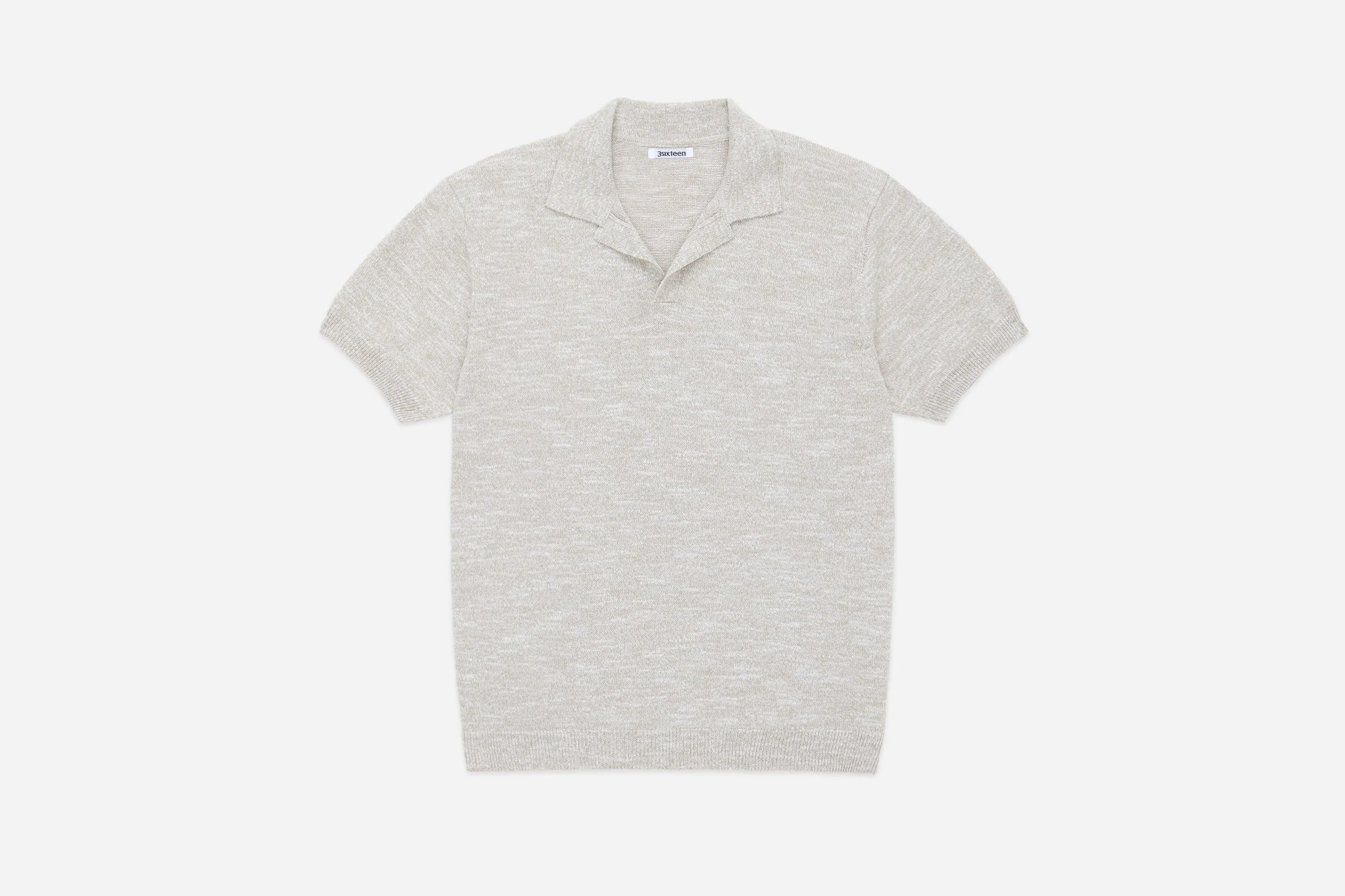 Knit Polo ~ Natural Marled Yarn