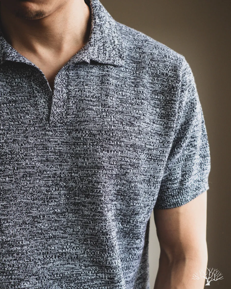 Knit Polo - Black Marled Yarn