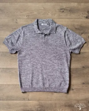 Knit Polo - Black Marled Yarn