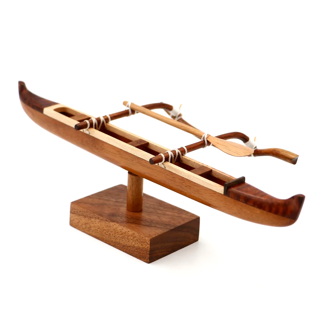 Koa Wood Mini Hawaiian Racing Canoe