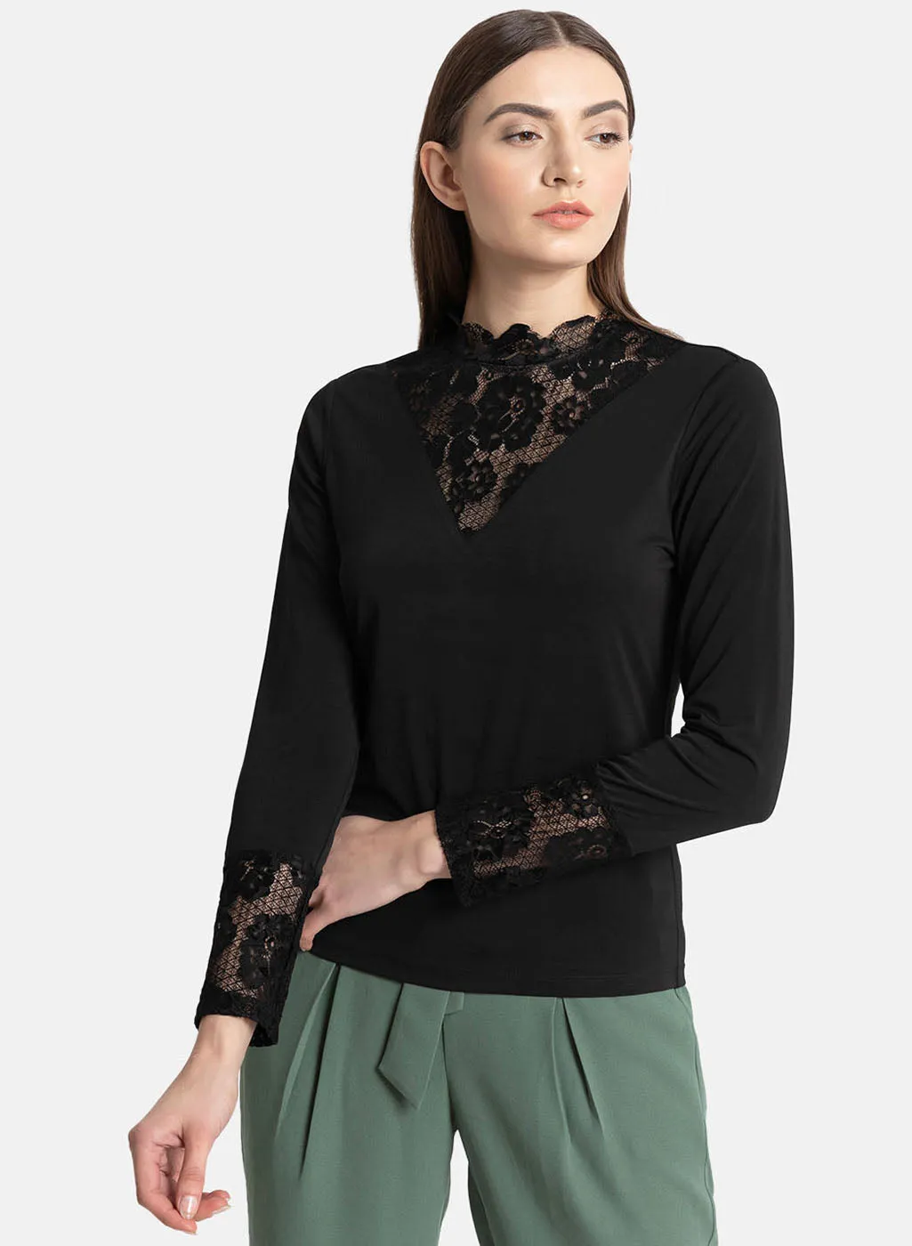 Lace Panel Ity Top